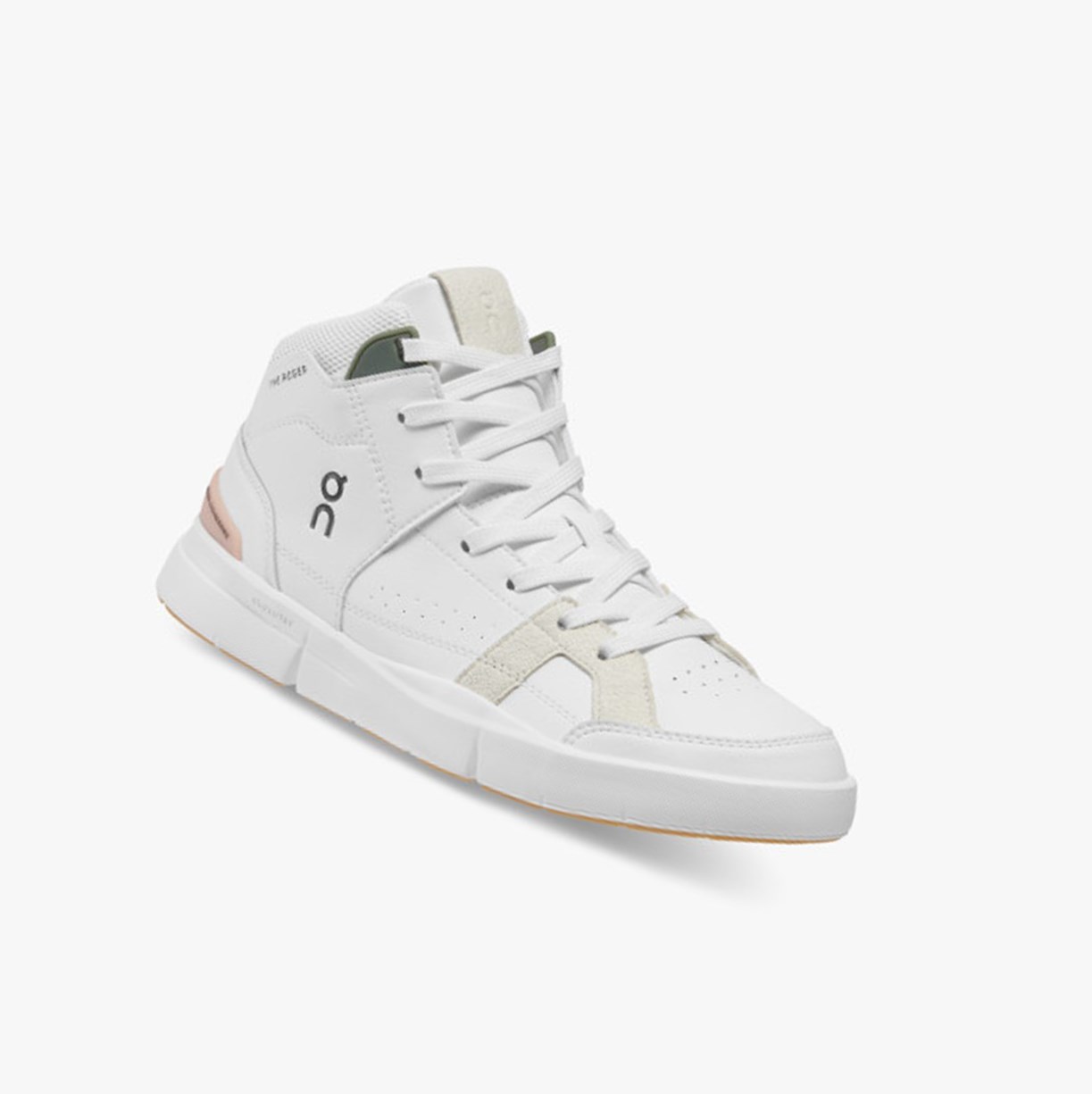 On Running THE ROGER Clubhouse Mid Ženske Tenisice White/Rose | 6072UJQSE